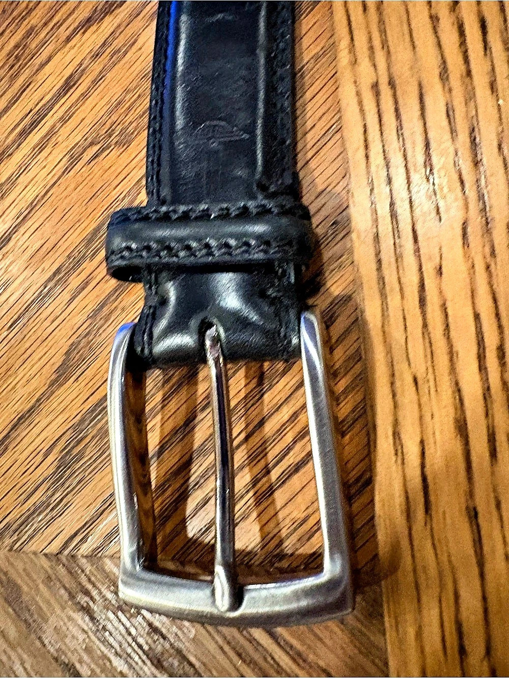 Dockers Genuine Leather Double Stitch Belt Black Waist 38
